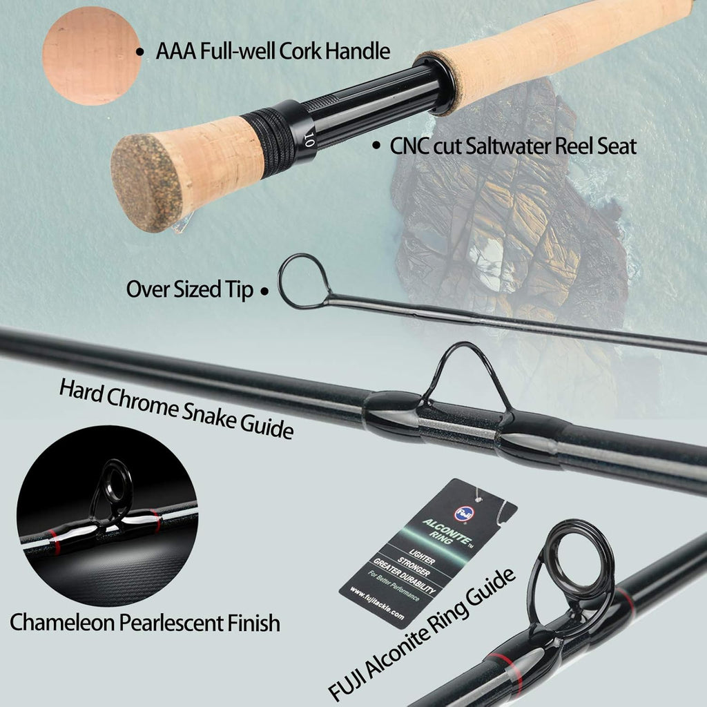 9ft Graphite Fast Action Fly Fishing Rod S371866