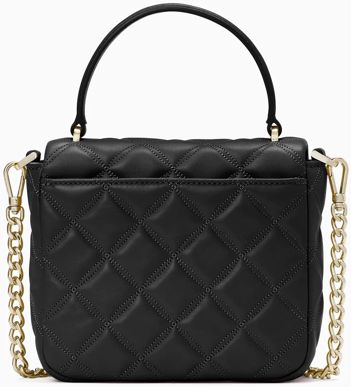 Quilted Leather Square Crossbody (Black) X41056