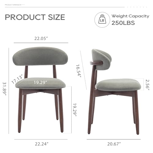 Green Fabric Upholstered Dining Chairs Set of 4 G464
