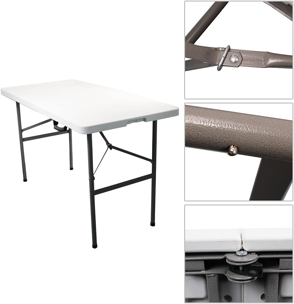 Portable Folding Camping Table 4ft Heavy Duty Plastic E934877