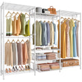 White Adjustable Wire Clothing Rack F11787