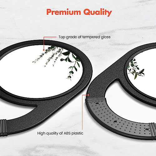 Black Hand Mirror with Handle T210541