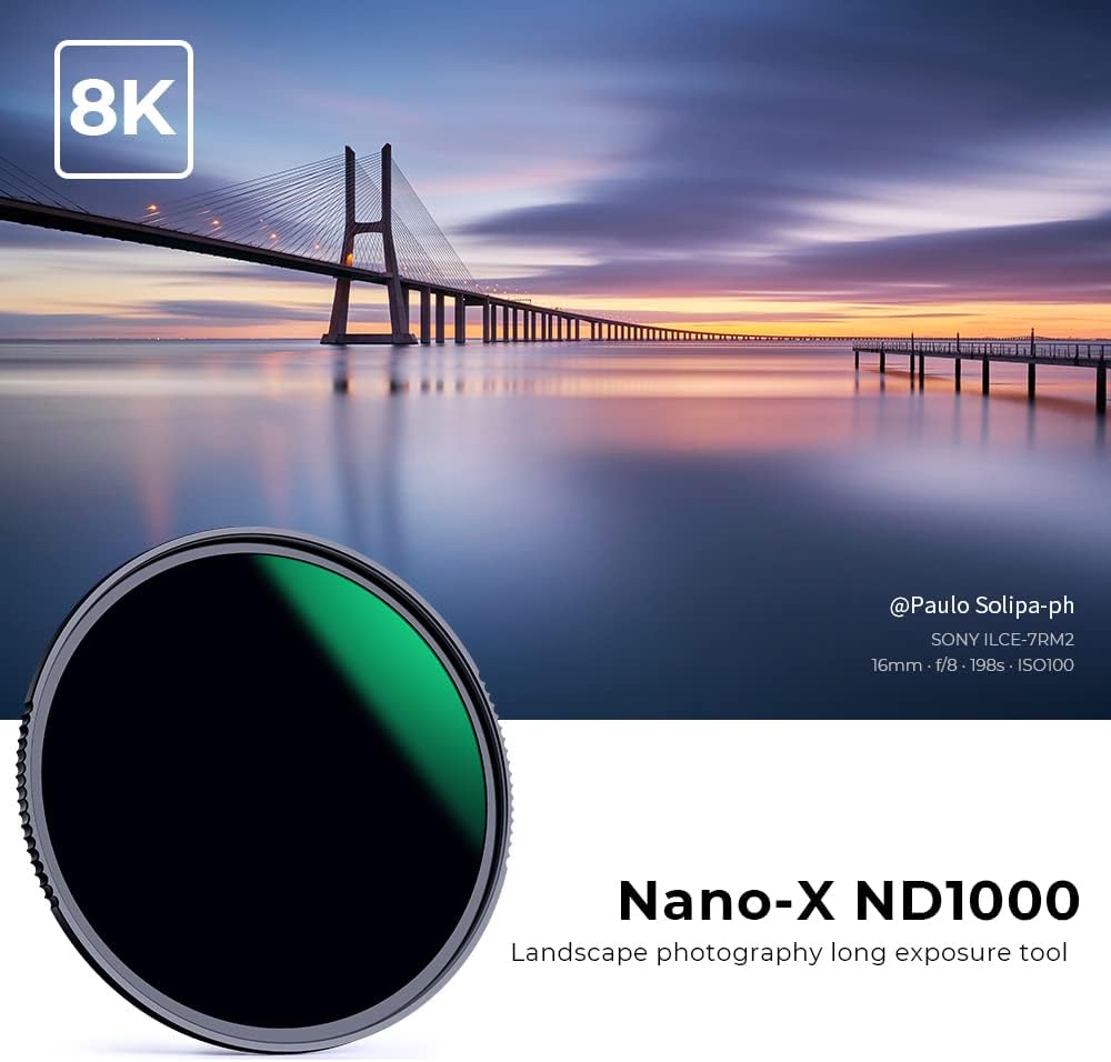 95mm ND1000 10-Stop Fixed Neutral Density Filter, HD Hydrophobic Super Slim Multi-Layer Coatings Glass Filter, Pack of 2 J61735