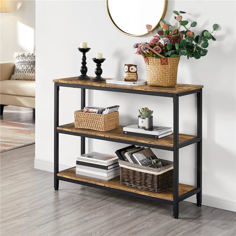Industrial Console Table Rustic Brown R75409