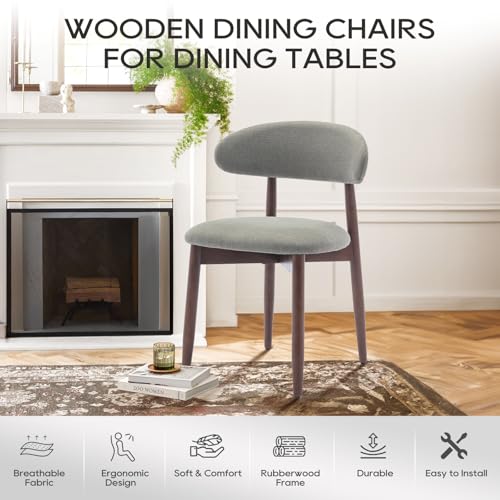 Green Fabric Upholstered Dining Chairs Set of 4 G464
