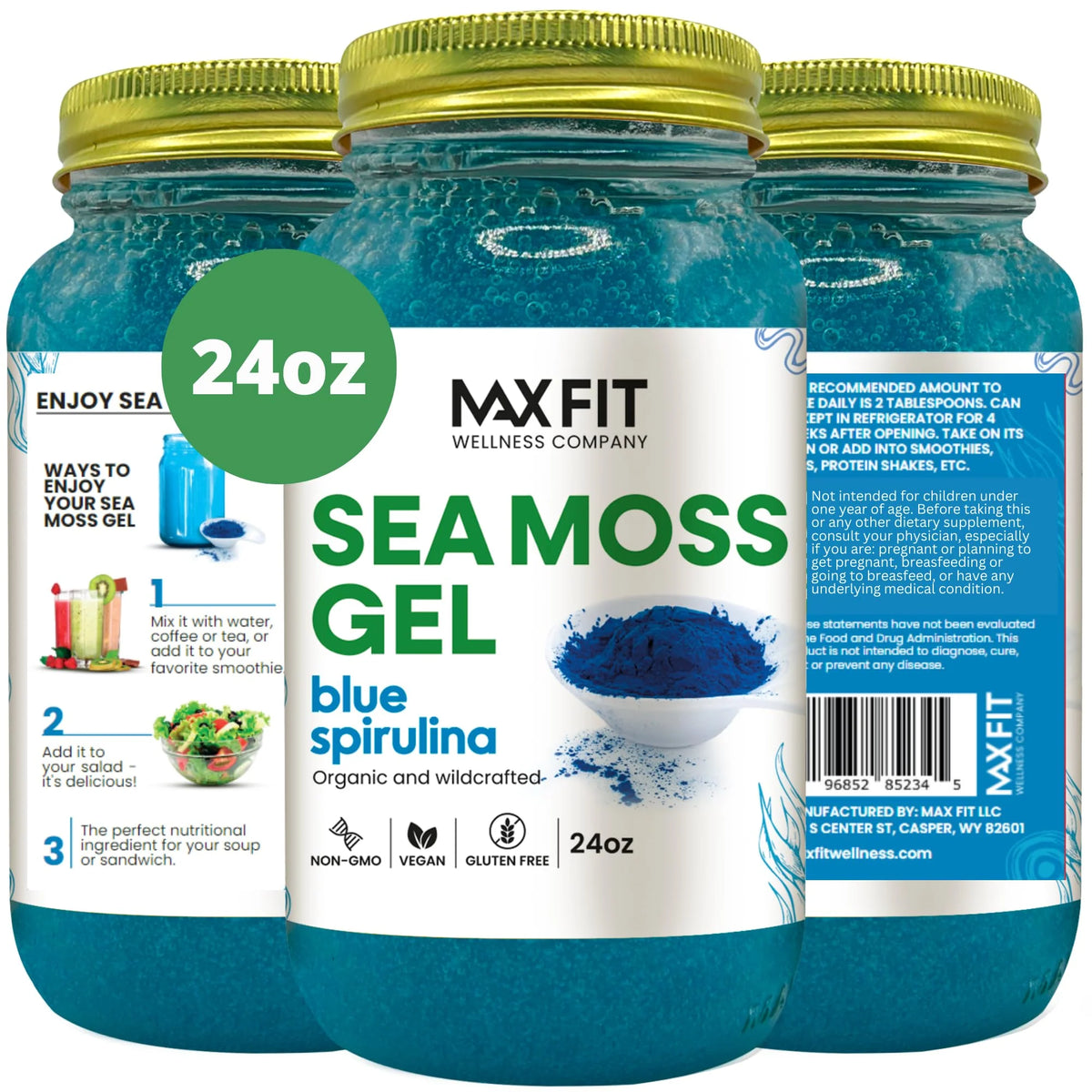 Organic Raw Sea Moss Gel 24oz H967325