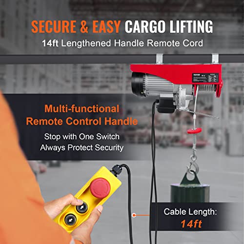 14ft 1320lbs Electric Hoist 110v 40ft Lifting Height H45230