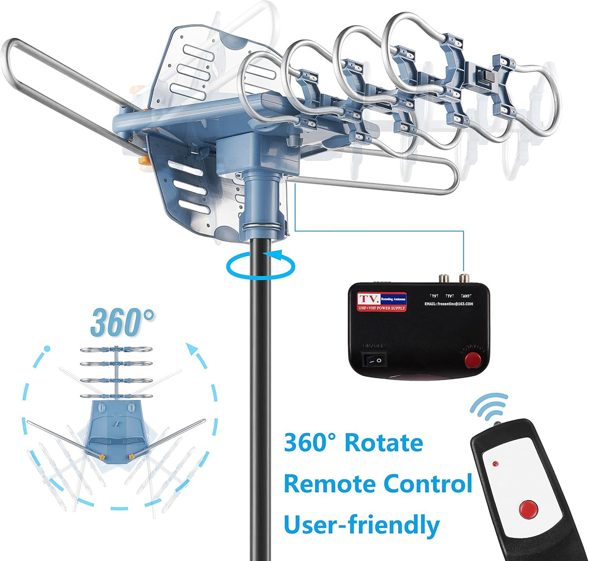 60FT RG6 Coaxial Cable Digital Outdoor Antenna O490549
