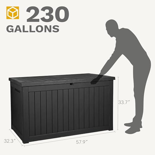 120 Gallon Black Resin Outdoor Storage Box E22519