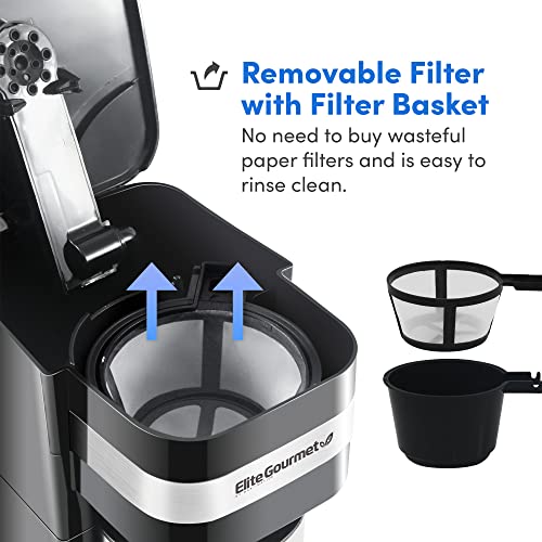 Compact Single-Serve Coffee Maker with Stainless Steel Travel Mug W3510