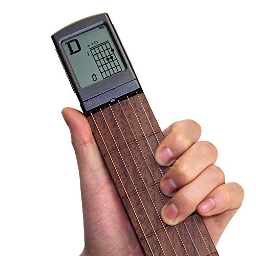 Portable Guitar Chord Practice Tool with Rotatable Chords Chart Screen M37126