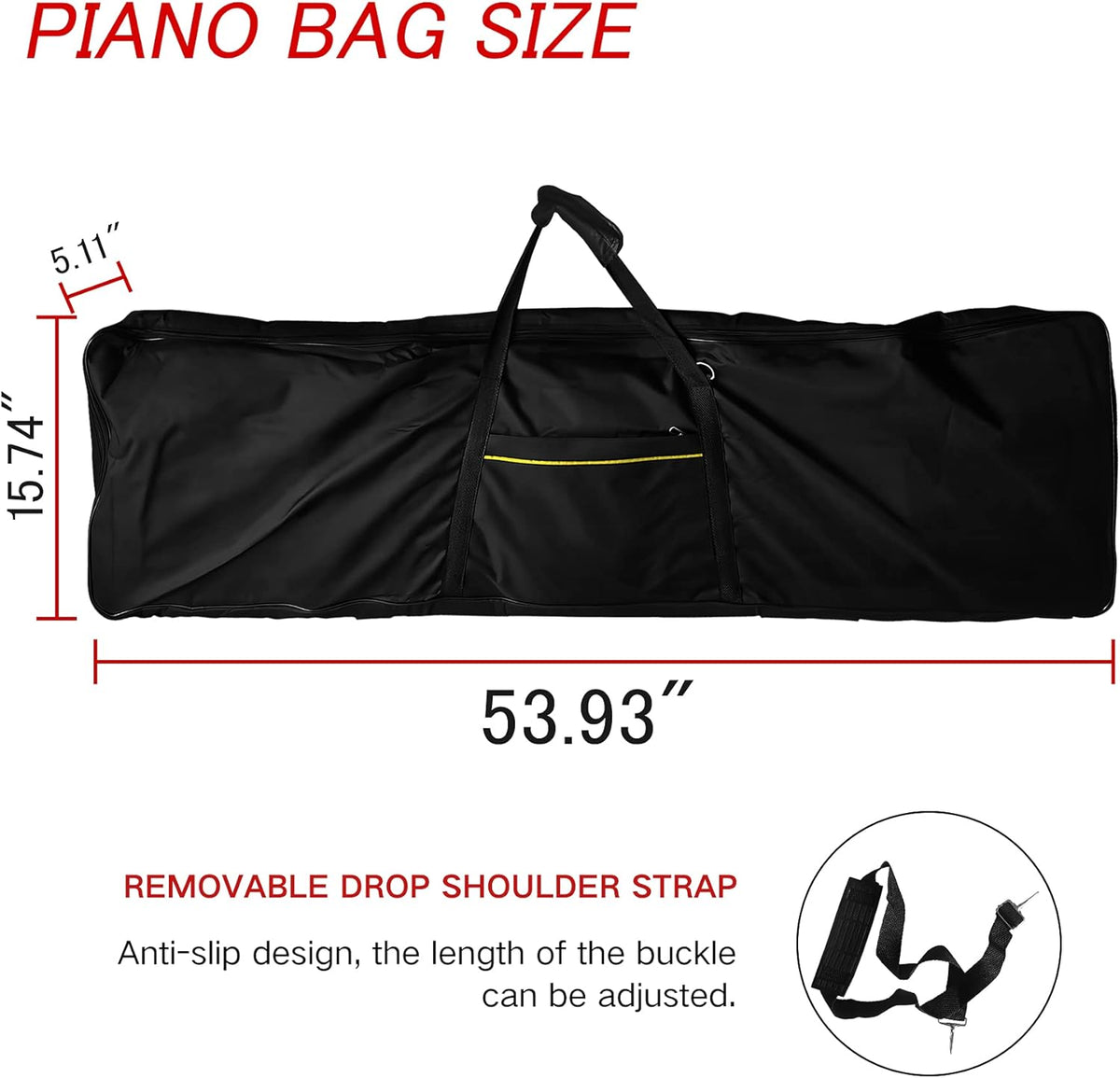 88 Key Keyboard Case Portable Adjustable Gig Bag L87202