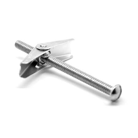 16 inch-18 x 4 inch Coarse Thread Toggle Bolt Slotted Round Head Low Carbon Steel Zinc Plated Pk 50 H335617