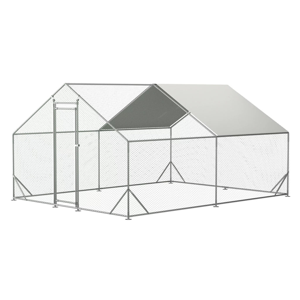 Large Metal Chicken Coop with Waterproof Cover (10' L x 13' W x 6.56' H) P2423