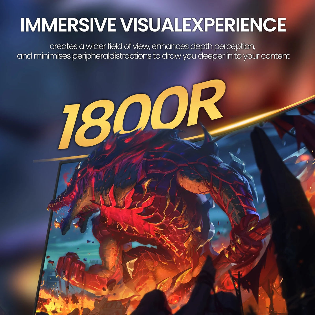 27 Curved Gaming Monitor FHD 1080P 165Hz 1800R Frameless Black C521