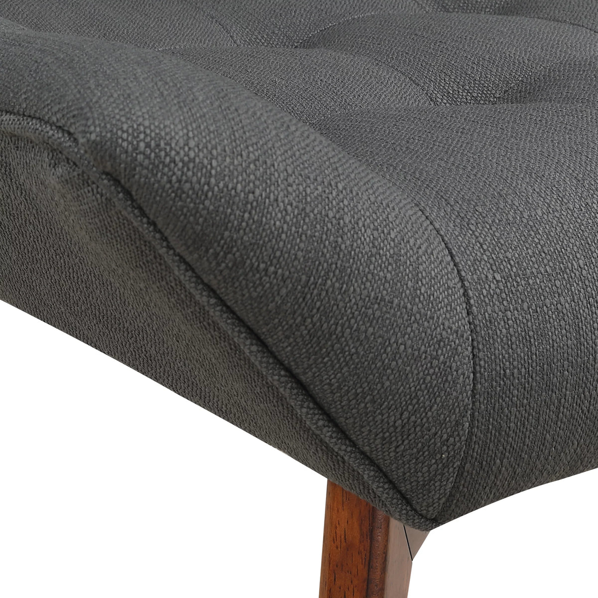 Charcoal Fabric Tufted Chair with Coffee Legs Y950630