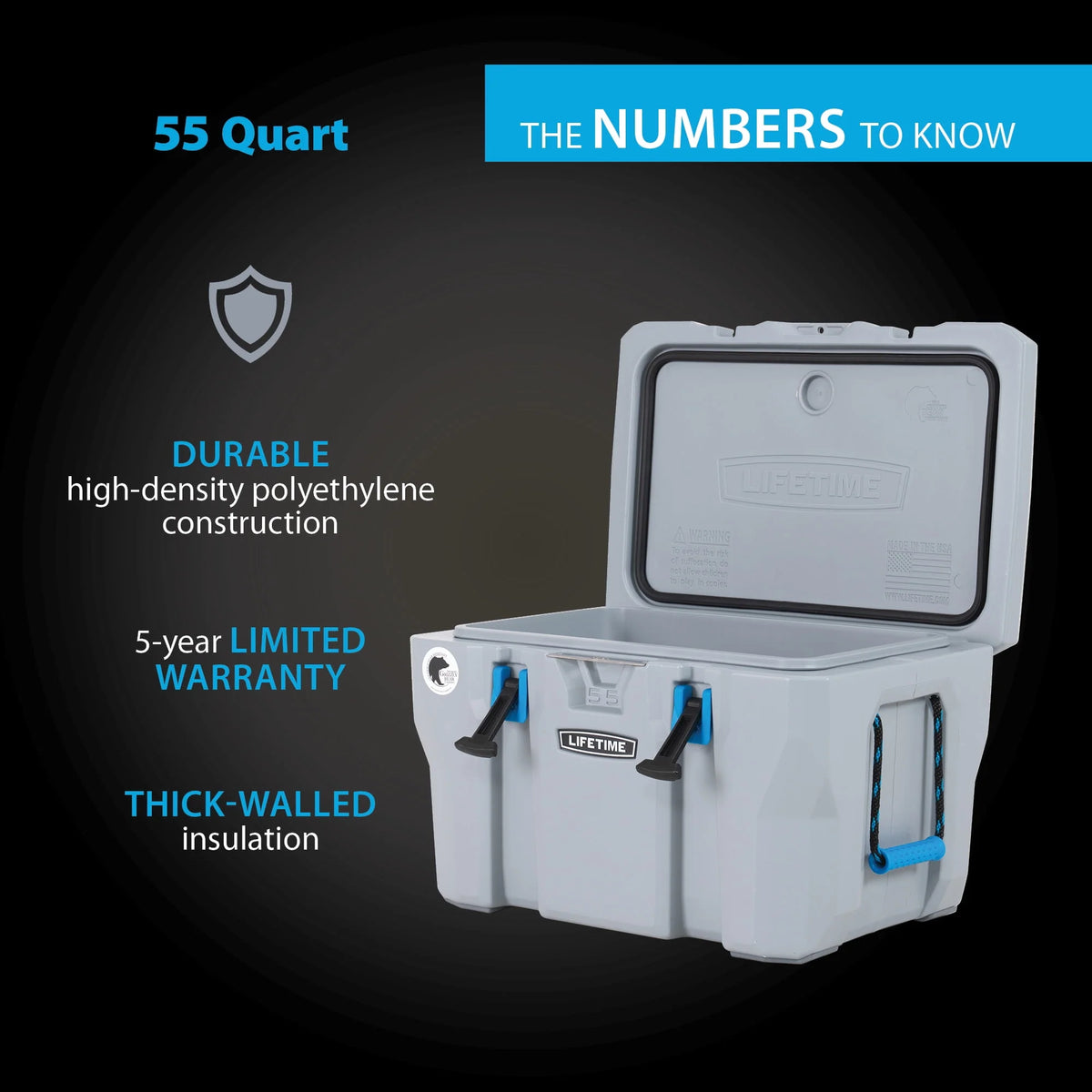 55 Quart High Performance Polyethylene Cooler U35074