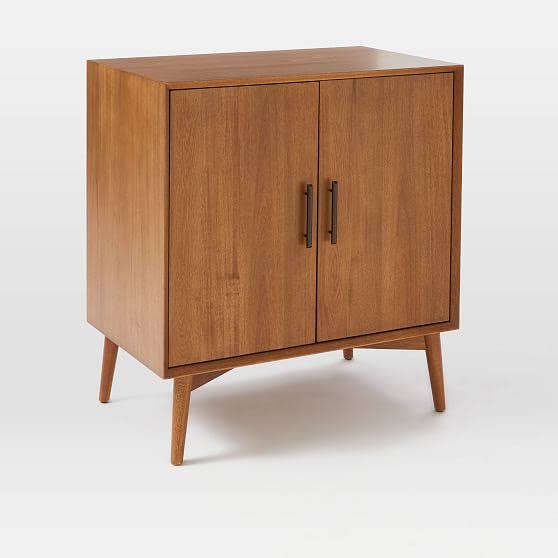 Mid-Century Bar Cabinet, Small, Acorn F873772
