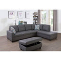 Wide Faux Leather Sofa & Chaise with Ottoman I814063