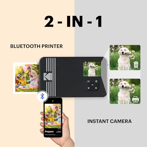 2-in-1 Instant Camera and Photo Printer 3x3 inches White P89325