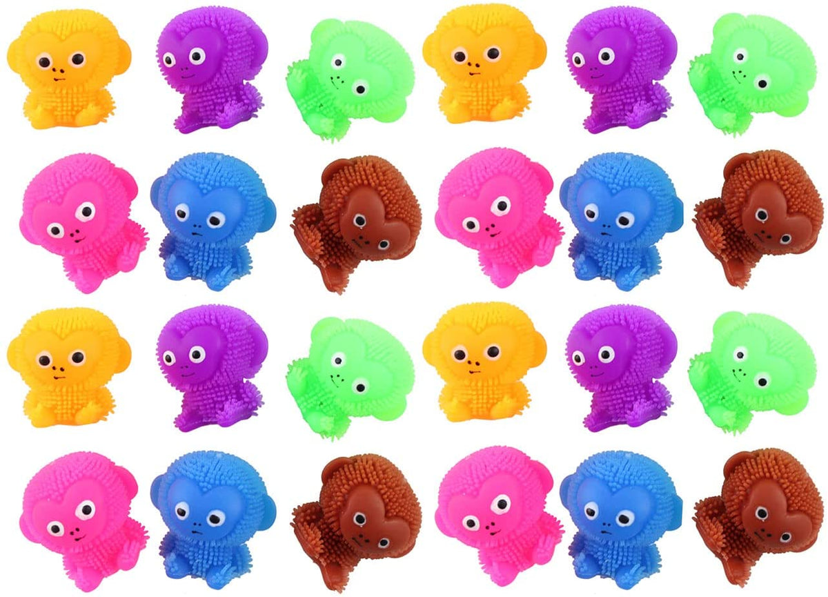 24 Mini Puffer Monkeys Novelty Toy Bulk 2 Dozen U508422