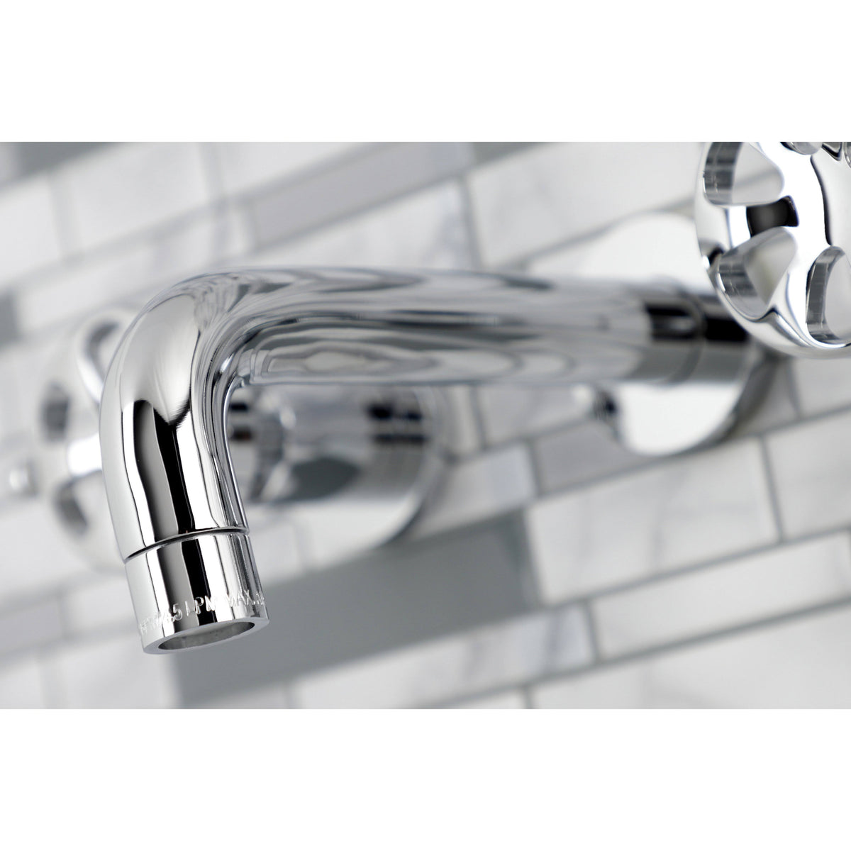 Brushed Nickel Two-Handle Wall Mount Bathroom Faucet A22127