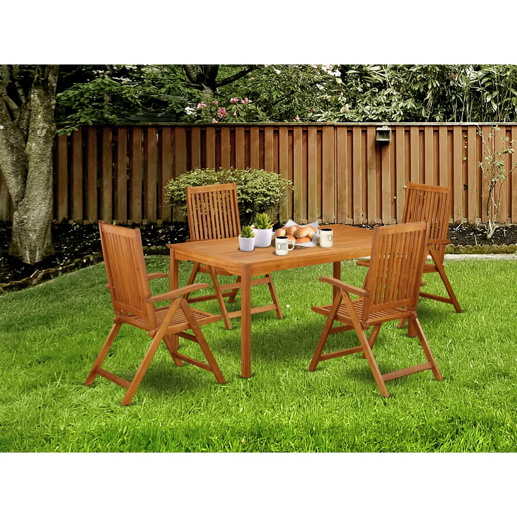 5 Pc Acacia Outdoor Table and Chairs L74224
