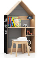 Kids Grey 2-in-1 Wooden Table and Chair Set with Blackboard U2577