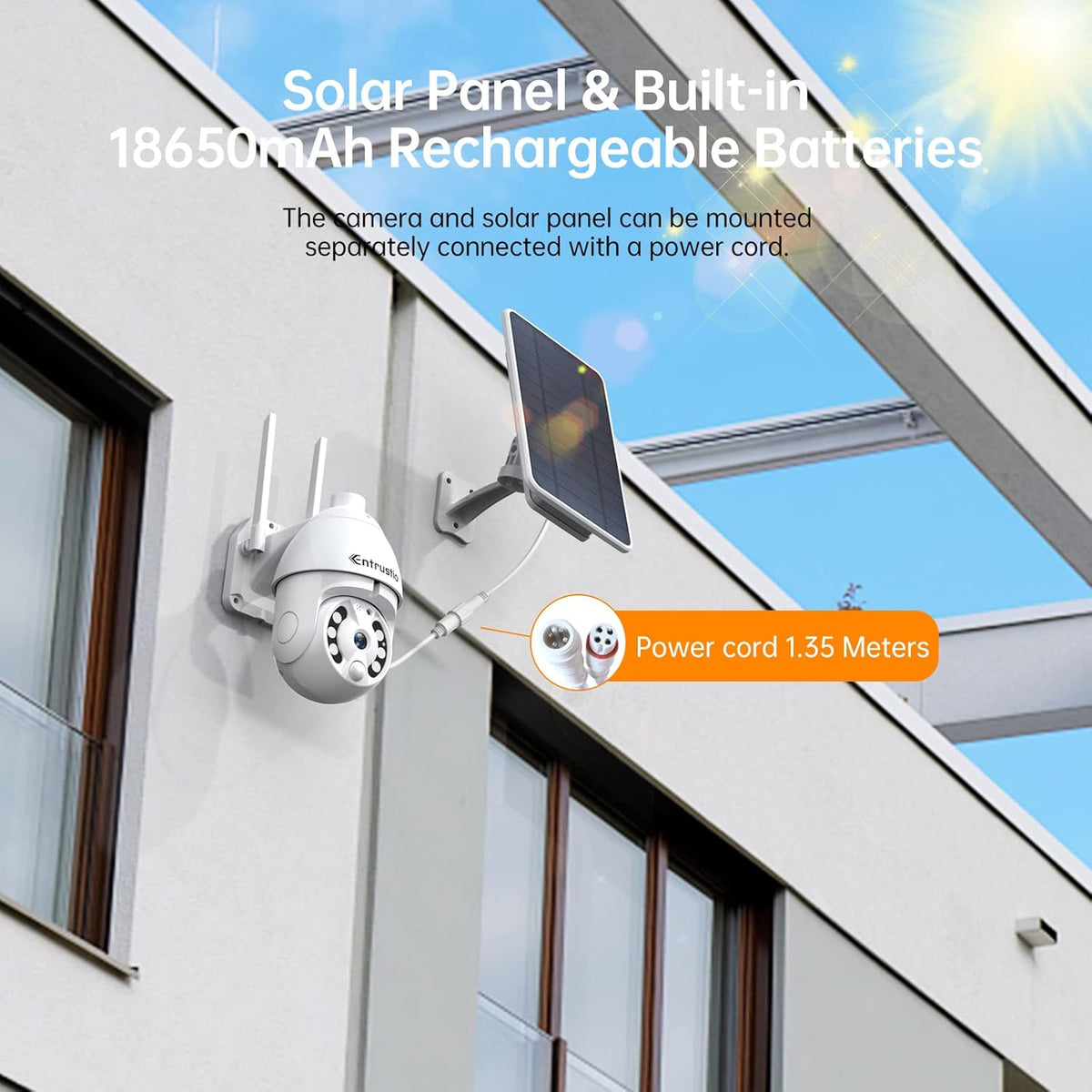 Wireless 360° PTZ Solar Security Camera 1080P O63251