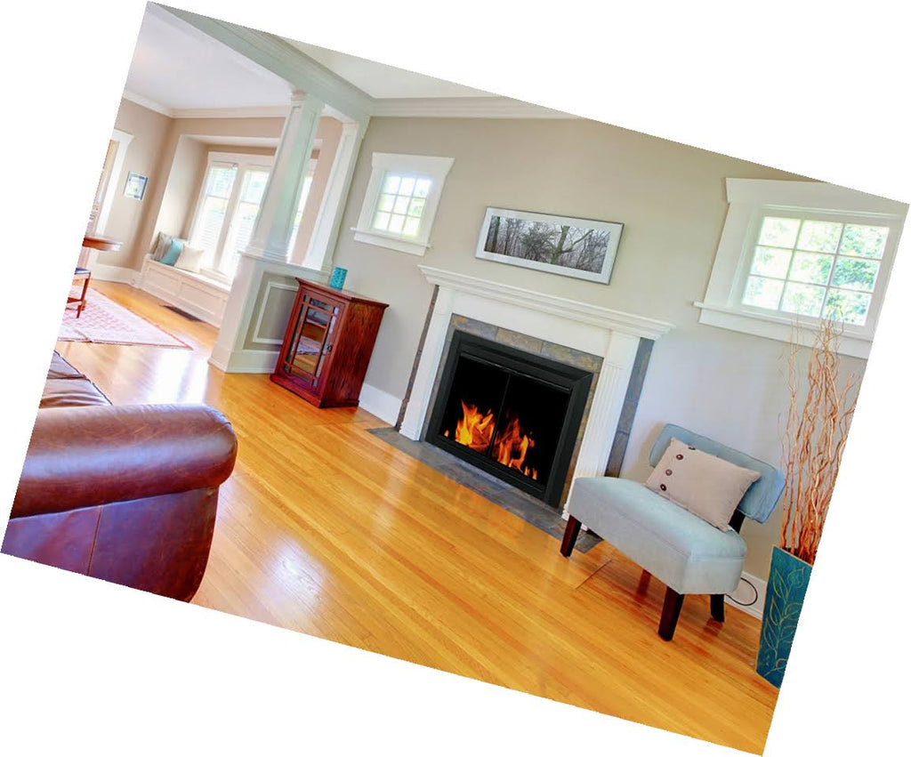 Black Large Fireplace Glass Door E42899