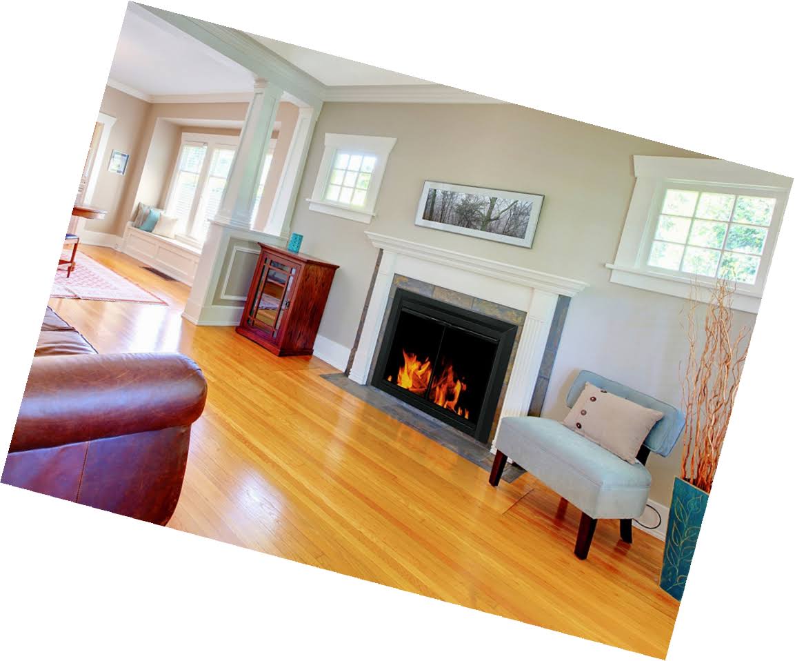 Black Large Fireplace Glass Door E42899