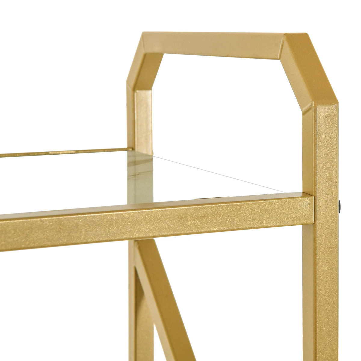 Gold 5 Tier Glass Shelves Bookshelf O4570