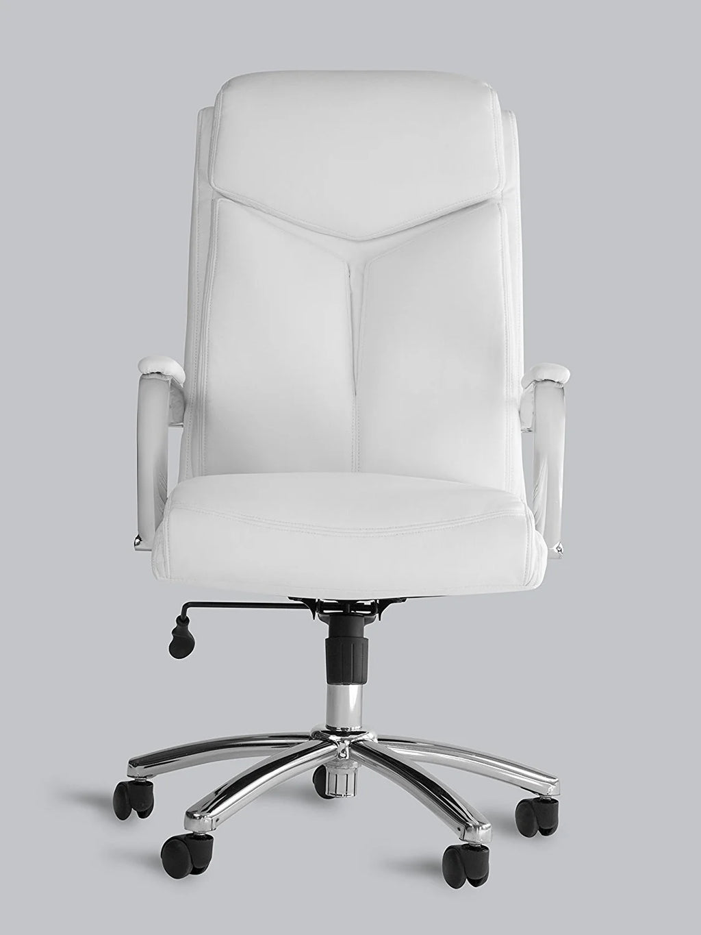 White Leather Executive Rolling Swivel Chair O561