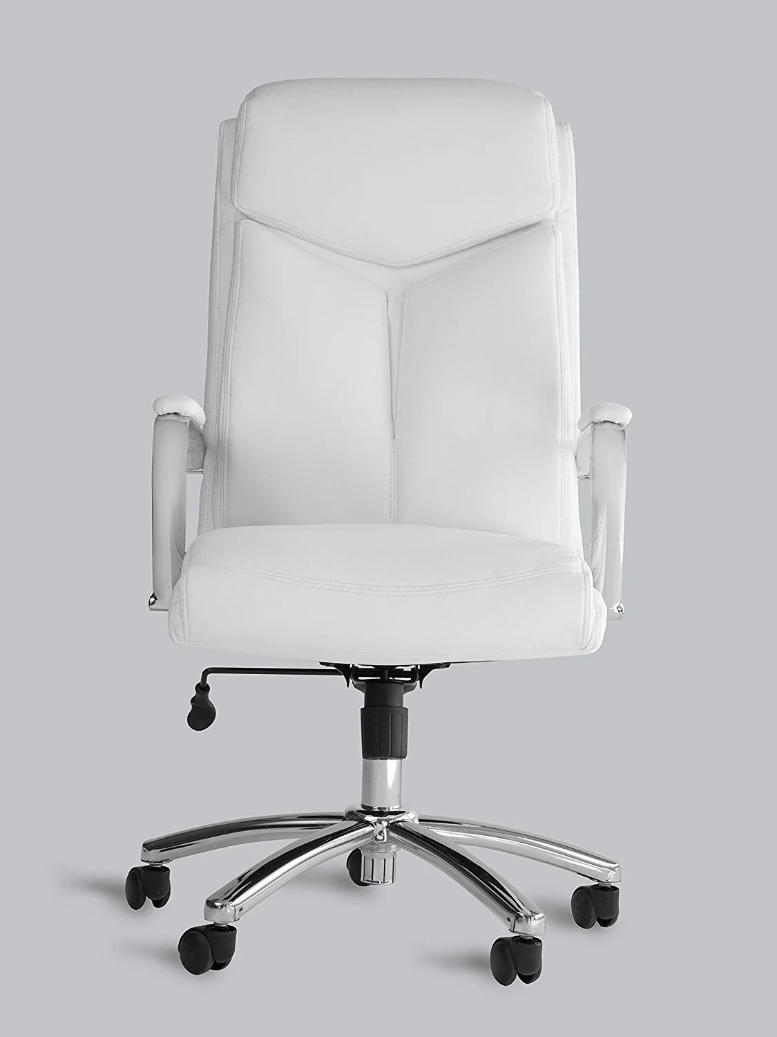 White Leather Executive Rolling Swivel Chair O561