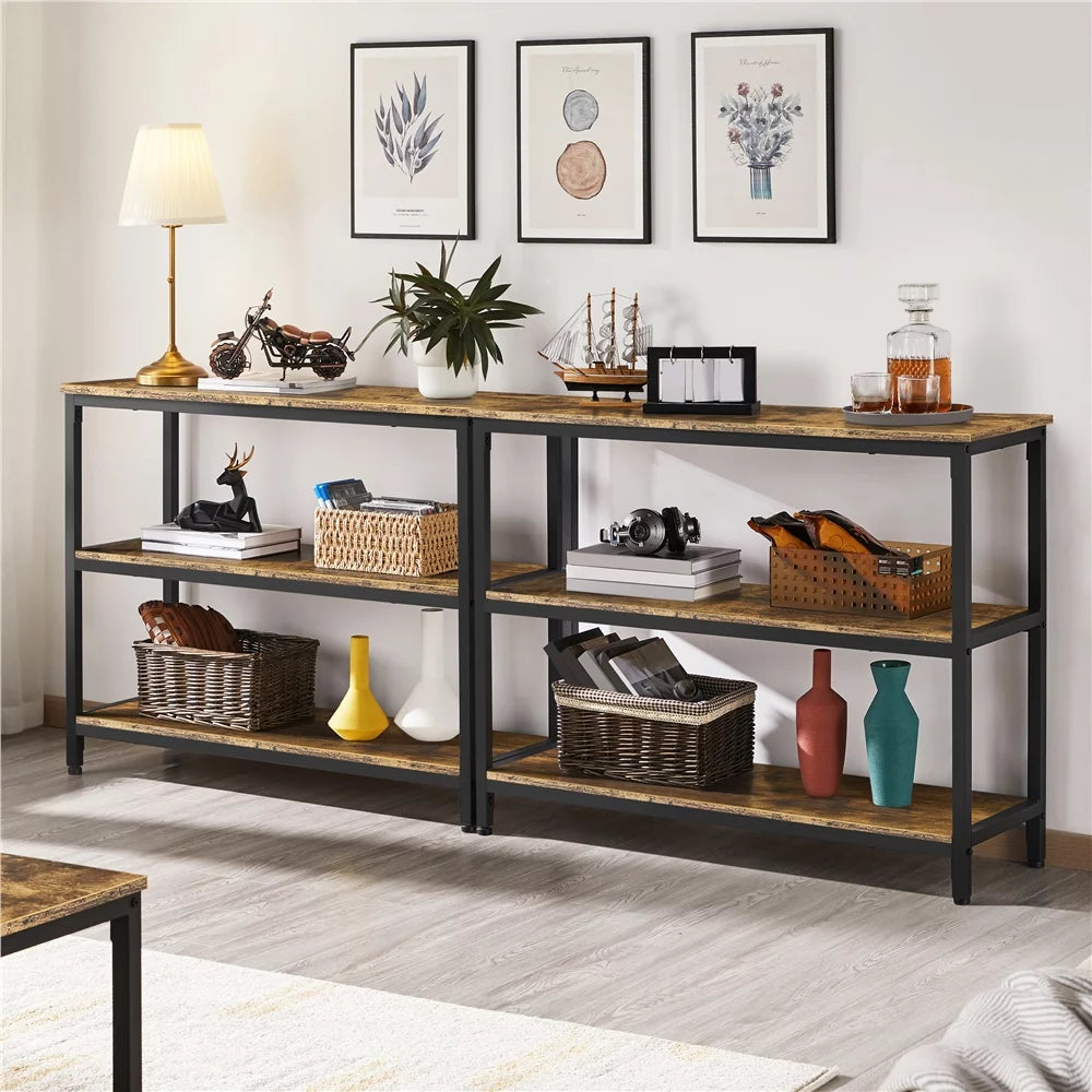 Industrial Console Table Rustic Brown R75409