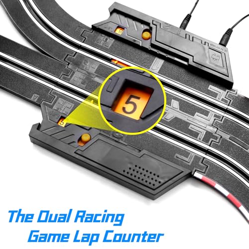 23ft Battery Powered Electric Slot Car Race Track Set with 4 Slot Cars W15153