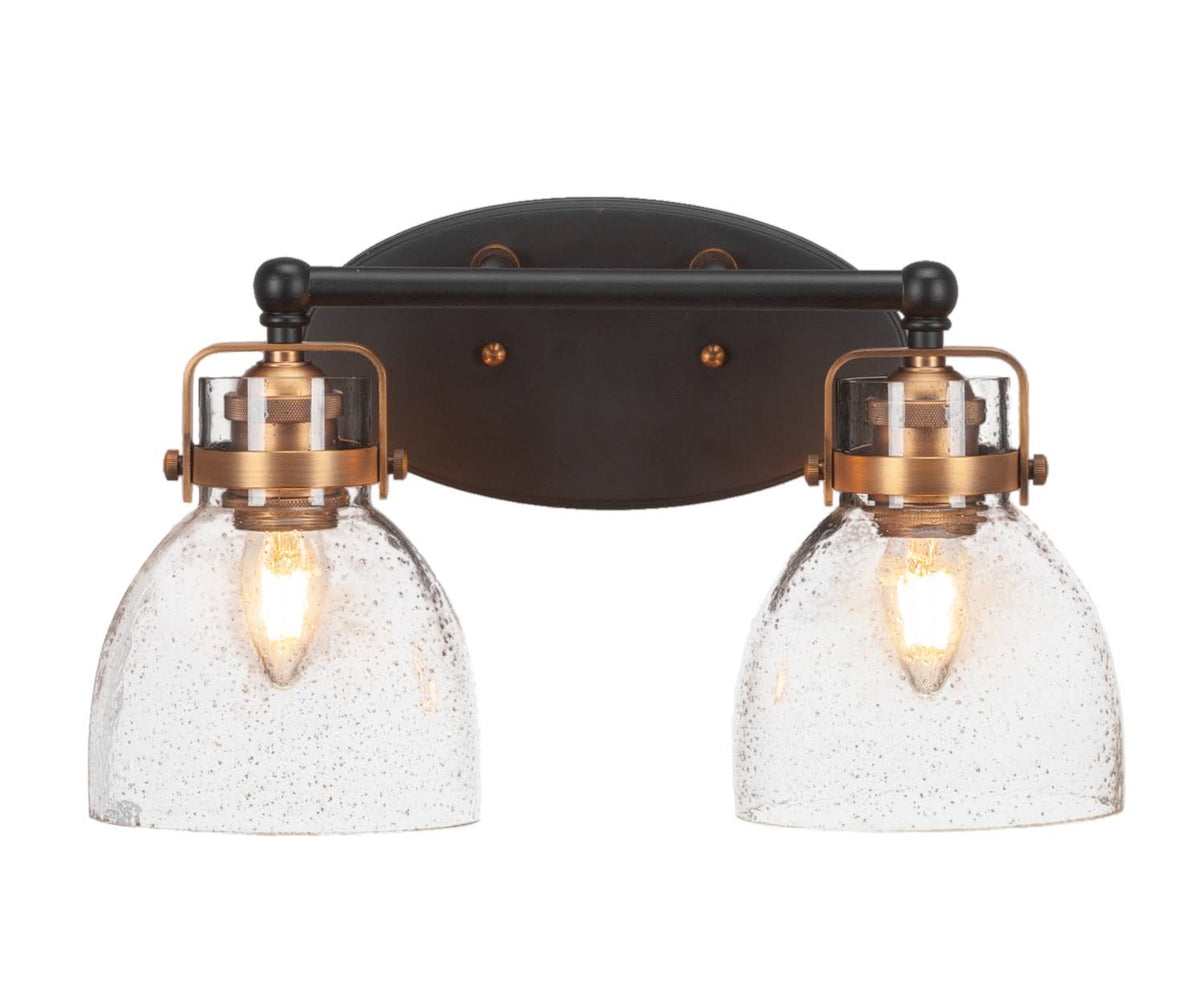 2 Light 16 inch Bath Bar with Smoke Bubble Glass L421542