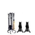 Black Wrought Iron Fireplace Tool Set H21089