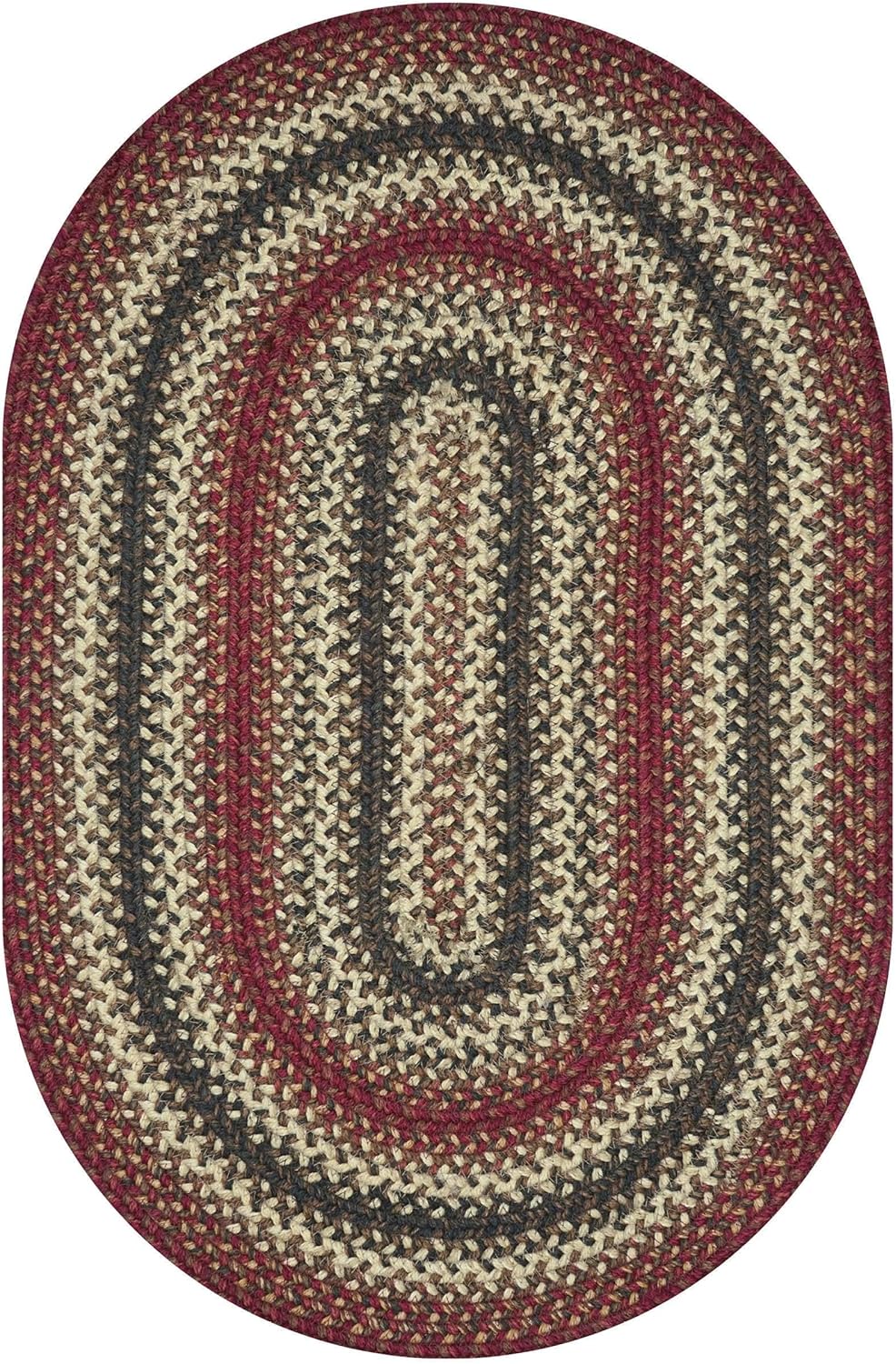 Red Braided Rugs 27x45 Oval F104