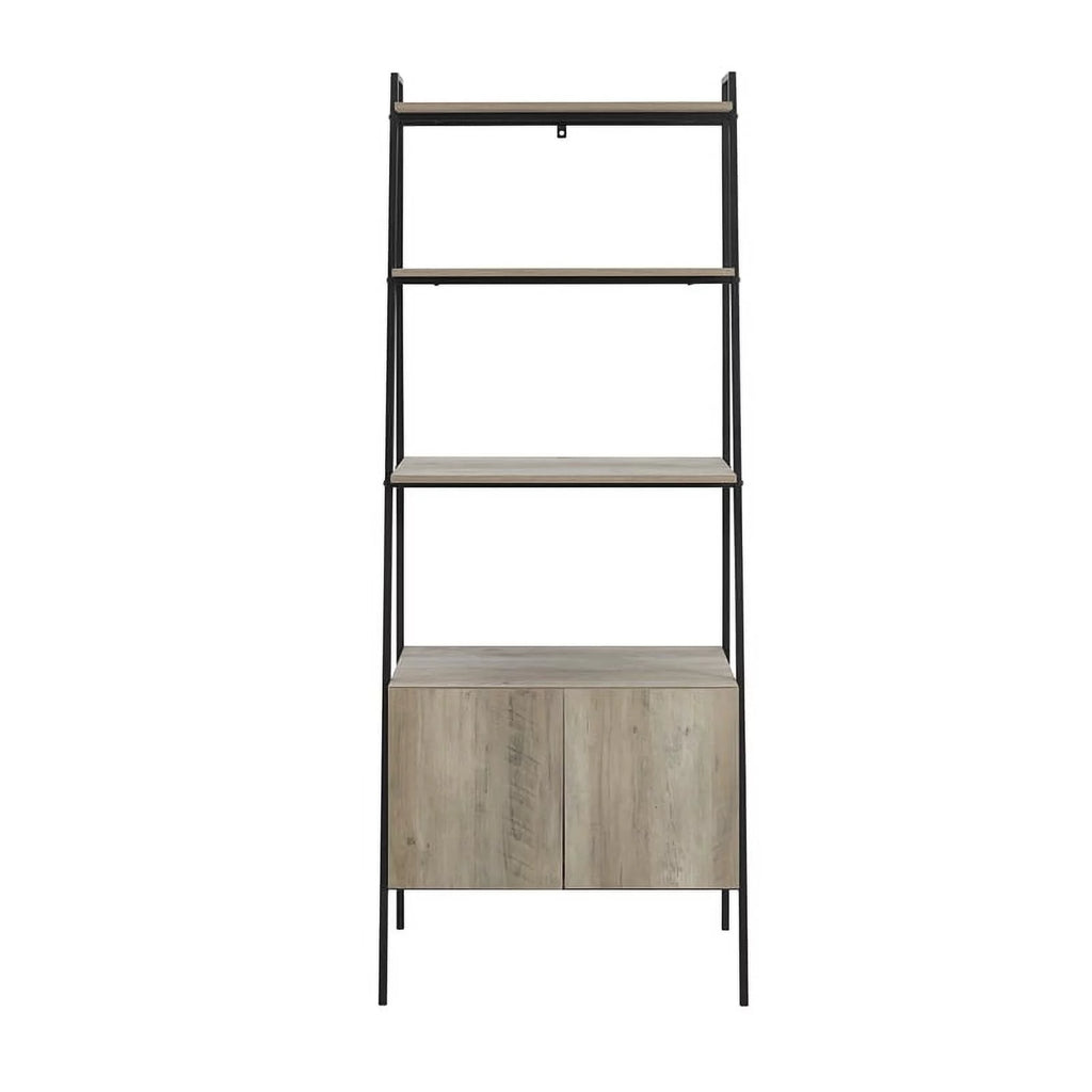 72" Ladder Storage Bookshelf in Gray Wash K99878