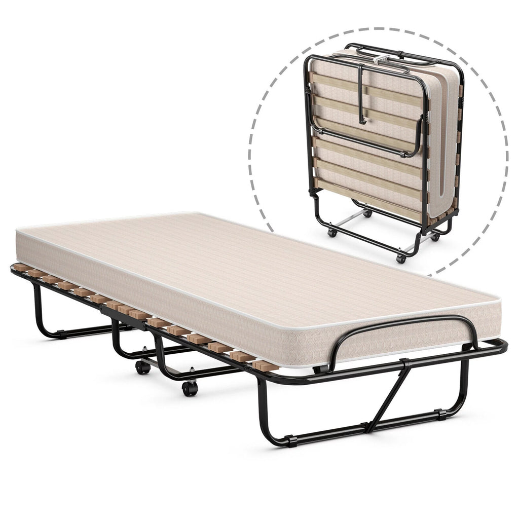Folding Bed with Memory Foam Mattress D40719