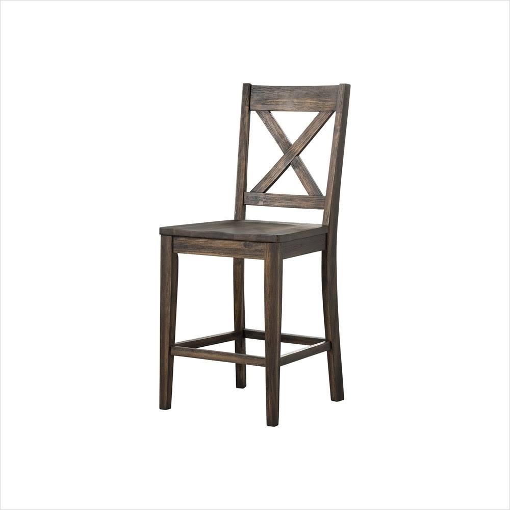Weathered Russet X-Back Barstool W8226