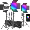 3 Packs RGB LED Light with Stands and Bag W323