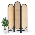 4 Panel Folding Rattan Room Divider X6437