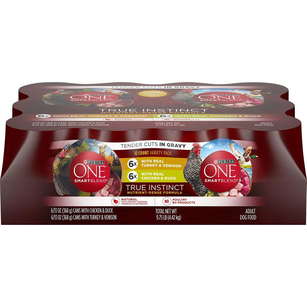 Turkey Venison Chicken Duck Cuts in Gravy Wet Dog Food 13 oz Pack of 12 T954162