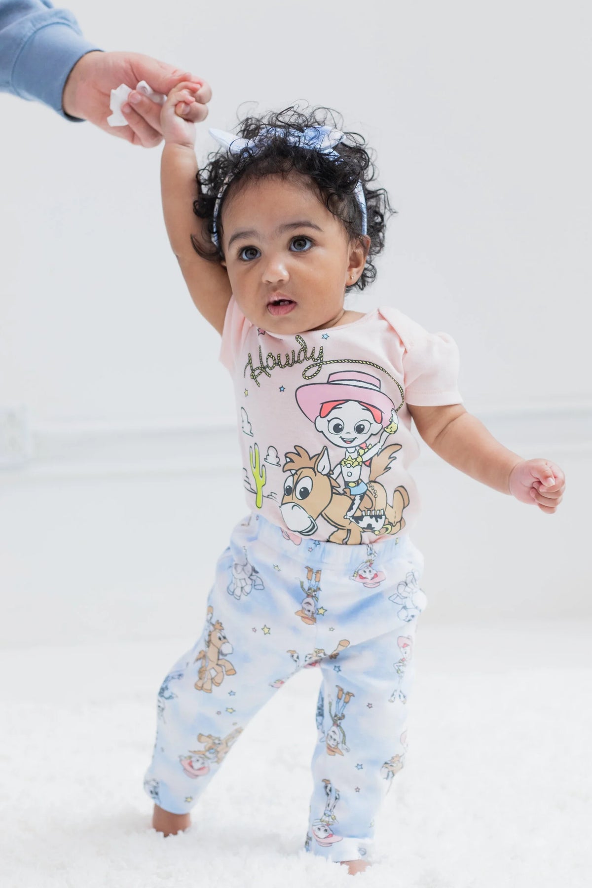 3 Piece Baby Girls Bodysuit Pants and Headband Outfit Set Y971449
