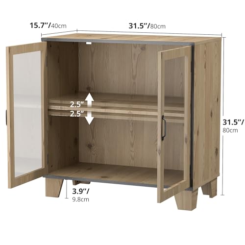 Buffet Sideboard Cabinet with 2 Acrylic Doors and Adjustable Shelf Y811