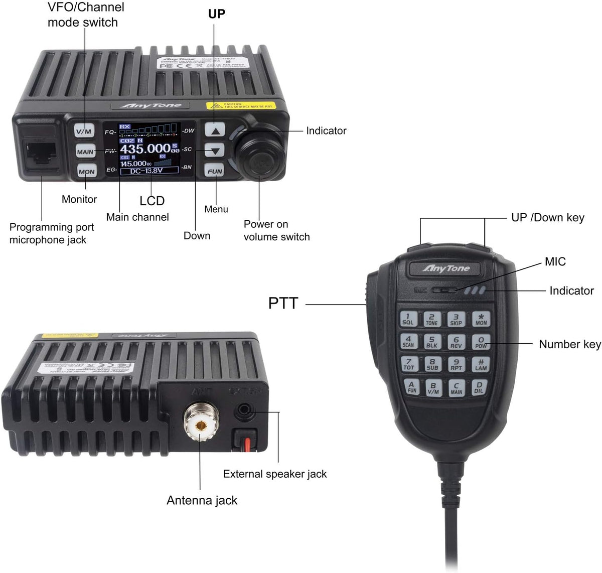 Mini Size Dual Band VHF/UHF Two Way Radio D7936