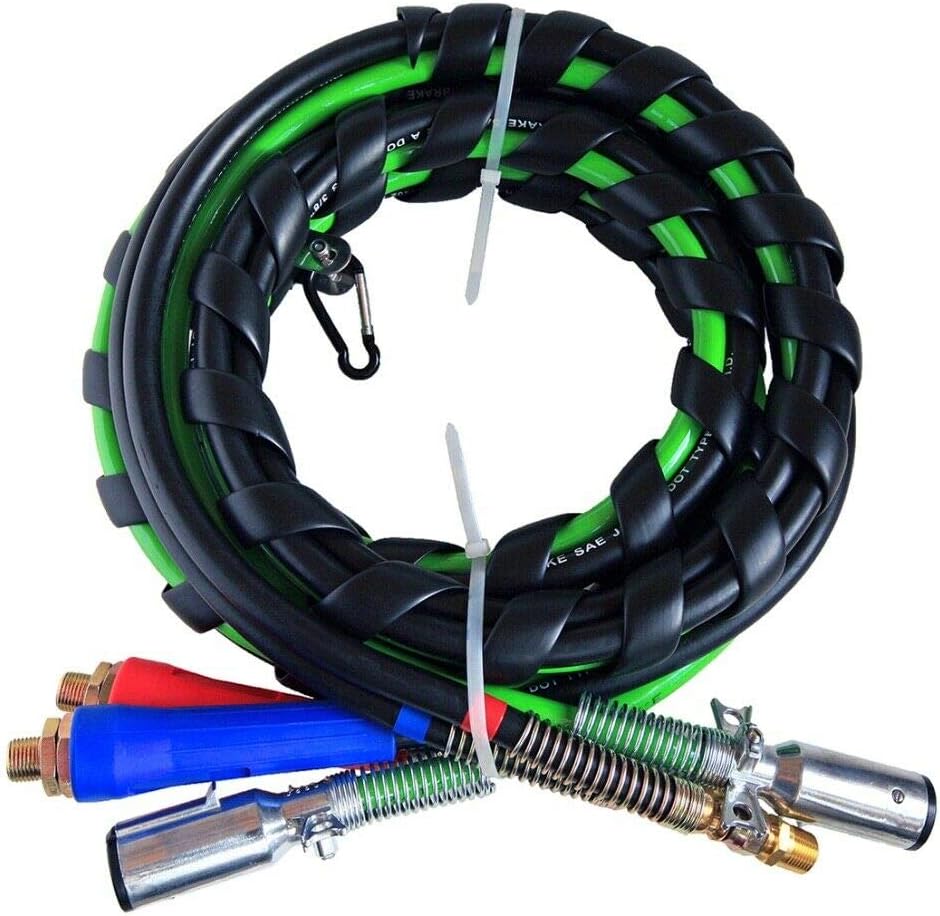 3 in 1 ABS Electrical and Rubber Air Line Hose Assemblies 12 FT Black W942551