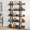 5 Tier Metal and Wood Bookshelf with Back Fence G539698